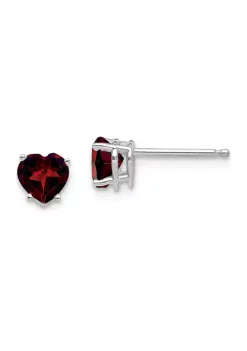 Best deal 🧨 1.1 ct. t.w. Garnet 5mm Heart Earrings in 14K White Gold by Belk & Co. ⭐ -DealsBelk & Co. Store Belk 33347