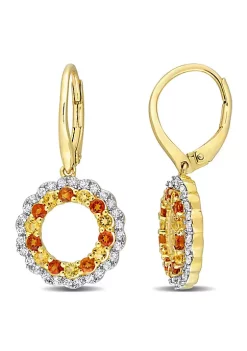 Budget 🧨 1.5 CT TGW Citrine, Madeira Citrine and White Topaz Open Circle Drop Leverback Earrings in 18k Yellow Gold Plated Sterling Silver by Belk & Co. 👏 -DealsBelk & Co. Store Belk 33353
