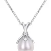 New 🔥 8.5-9mm Freshwater Cultured Pearl Drop Pendant with Chain in Sterling Silver by Belk & Co. 🛒