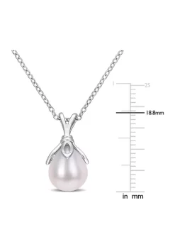 New 🔥 8.5-9mm Freshwater Cultured Pearl Drop Pendant with Chain in Sterling Silver by Belk & Co. 🛒 -DealsBelk & Co. Store Belk 33372