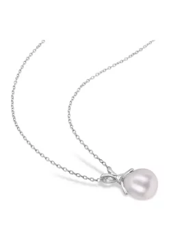 New 🔥 8.5-9mm Freshwater Cultured Pearl Drop Pendant with Chain in Sterling Silver by Belk & Co. 🛒 -DealsBelk & Co. Store Belk 33373