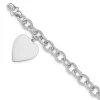 Best Sale ✨ 14K White Gold 8.5-inch Polished Link with Heart Charm Bracelet by Belk & Co. 👏