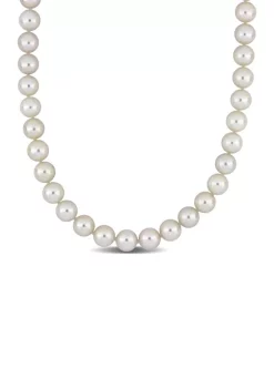 Promo 🔔 8.5-9 MM White Cultured Akoya Pearl Strand with 14k Yellow Gold Ball Clasp by Belk & Co. 🎉