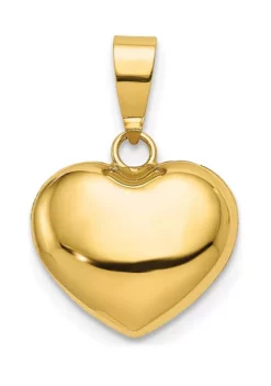 Budget 🔥 14K Yellow Gold Polished 3-D Puffed Heart Pendant by Belk & Co. ⌛