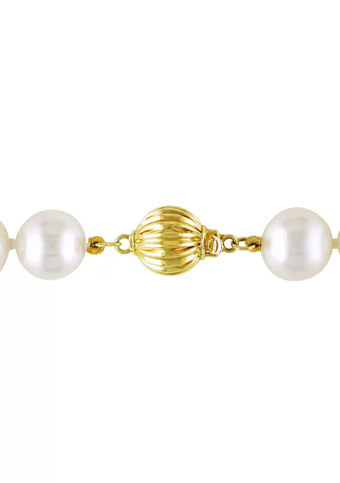 Promo 🔔 8.5-9 MM White Cultured Akoya Pearl Strand with 14k Yellow Gold Ball Clasp by Belk & Co. 🎉 4 Promo 🔔 8.5-9 MM White Cultured Akoya Pearl Strand with 14k Yellow Gold Ball Clasp by Belk & Co. 🎉 - Image 4