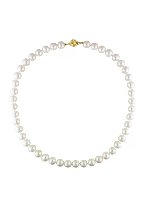 Promo 🔔 8.5-9 MM White Cultured Akoya Pearl Strand with 14k Yellow Gold Ball Clasp by Belk & Co. 🎉 5 Promo 🔔 8.5-9 MM White Cultured Akoya Pearl Strand with 14k Yellow Gold Ball Clasp by Belk & Co. 🎉 - Image 5