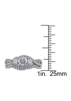 Brand new ✔️ 1.12 ct. t.w. Diamond 3-Stone Bridal Set in 14k White Gold by Belk & Co. ❤️ -DealsBelk & Co. Store Belk 33387