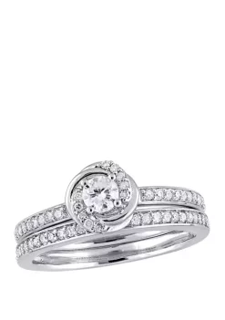 Coupon 👍 2 Piece 1/2 ct. t.w. Diamond Swirl Bridal Ring Set in 10k White Gold by Belk & Co. 🎁 -DealsBelk & Co. Store Belk 33409