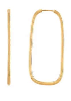 Flash Sale 🥰 Rectangle Hoop Earrings in 10K Yellow Gold by Belk & Co. 🧨