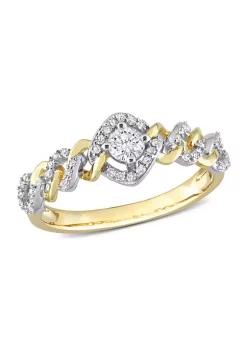 Cheap โ๏ธ 1/3 CT TW Diamond Link Ring in 10k Yellow Gold by Belk & Co. โจ