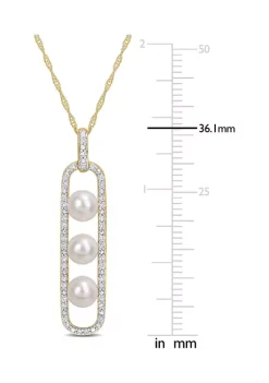Promo 🥰 5-5.5mm Cultured Freshwater Pearl and 1/5 CT TDW Diamond Drop Pendant with Chain in 10k Yellow Gold by Belk & Co. 🤩 -DealsBelk & Co. Store Belk 33425