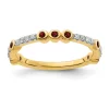Hot Sale ⌛ Lab Created 1/10 ct. t.w. Ruby and 1/10 ct. t.w. Diamond Stackable Expressions Ring in 14K Gold by Belk & Co. 😀