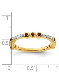 Hot Sale ⌛ Lab Created 1/10 ct. t.w. Ruby and 1/10 ct. t.w. Diamond Stackable Expressions Ring in 14K Gold by Belk & Co. 😀 -DealsBelk & Co. Store Belk 33438