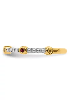 Hot Sale ⌛ Lab Created 1/10 ct. t.w. Ruby and 1/10 ct. t.w. Diamond Stackable Expressions Ring in 14K Gold by Belk & Co. 😀 -DealsBelk & Co. Store Belk 33439