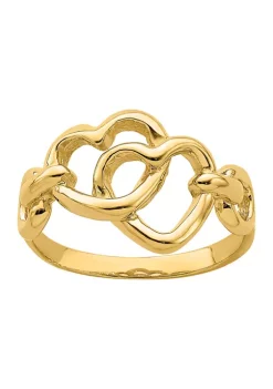 Promo 💯 14K Yellow Gold Double Cutout Heart Ring by Belk & Co. ✨