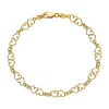 Outlet ✨ 14K Yellow Gold Cut-Out and Polished Double Heart Link 7.5-inch Bracelet by Belk & Co. 🧨