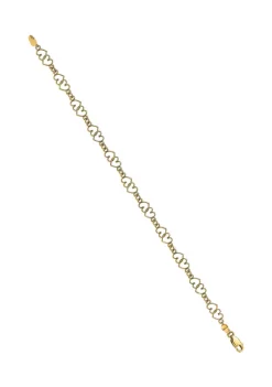 Outlet ✨ 14K Yellow Gold Cut-Out and Polished Double Heart Link 7.5-inch Bracelet by Belk & Co. 🧨 -DealsBelk & Co. Store Belk 33453
