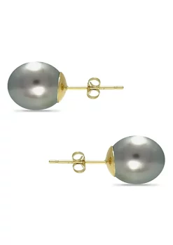 Flash Sale 🔥 12MM Tahaitian Pearl Stud Earrings, 14K Gold by Belk & Co. 👏 -DealsBelk & Co. Store Belk 33457