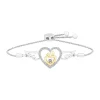 Deals 🛒 1/10 ct. t.w. Diamond Mom Heart Bolo Bracelet in Sterling Silver & 10K Yellow Gold by Belk & Co. 😀