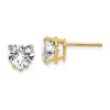 Top 10 👍 14K Yellow Gold 7mm Heart Cubic Zirconia Earrings by Belk & Co. 🌟