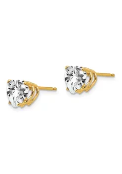 Top 10 👍 14K Yellow Gold 7mm Heart Cubic Zirconia Earrings by Belk & Co. 🌟 -DealsBelk & Co. Store Belk 33465