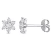 Wholesale 🎉 Lab Created 1/2 ct. t.g.w. Created Moissanite Floral Stud Earrings in Sterling Silver by Belk & Co. ❤️