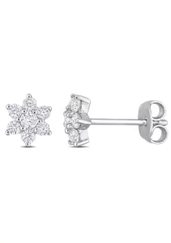 Wholesale 🎉 Lab Created 1/2 ct. t.g.w. Created Moissanite Floral Stud Earrings in Sterling Silver by Belk & Co. ❤️