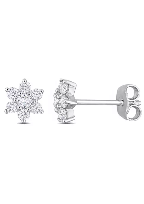 Wholesale ๐ Lab Created 1/2 ct. t.g.w. Created Moissanite Floral Stud Earrings in Sterling Silver by Belk & Co. โค๏ธ 1 Wholesale ๐ Lab Created 1/2 ct. t.g.w. Created Moissanite Floral Stud Earrings in Sterling Silver by Belk & Co. โค๏ธ