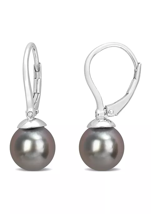 Coupon ✔️ 8-8.5mm Black Tahitian Cultured Freshwater Pearl & Diamond Accent Leverback Earrings in Sterling Silver by Belk & Co. 🛒 1 Coupon ✔️ 8-8.5mm Black Tahitian Cultured Freshwater Pearl & Diamond Accent Leverback Earrings in Sterling Silver by Belk & Co. 🛒