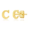 Coupon 🎁 14K Yellow Gold Letter (C) Stud Earrings by Belk & Co. ✔️