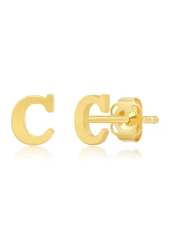 Coupon 🎁 14K Yellow Gold Letter (C) Stud Earrings by Belk & Co. ✔️ -DealsBelk & Co. Store Belk 33489