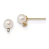 Brand new 😀 14K Yellow Gold 5-5.5mm White Round Freshwater Cultured Pearl CZ Post Earrings by Belk & Co. 🛒