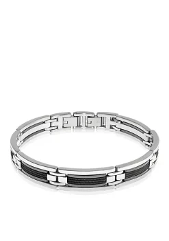 Cheap 👏 Men's Stainless Steel & Ceramic Bracelet by Belk & Co. 🔔 -DealsBelk & Co. Store Belk 33507