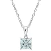 Cheap 🎁 1 ct. t.g.w. Synthetic Spinel (Aquamarine) Solitaire Pendant with Chain in Sterling Silver by Belk & Co. 🎁