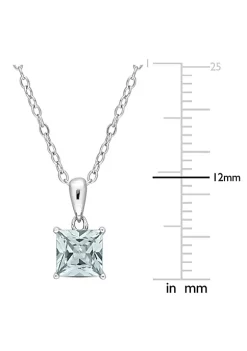 Cheap 🎁 1 ct. t.g.w. Synthetic Spinel (Aquamarine) Solitaire Pendant with Chain in Sterling Silver by Belk & Co. 🎁 -DealsBelk & Co. Store Belk 33510
