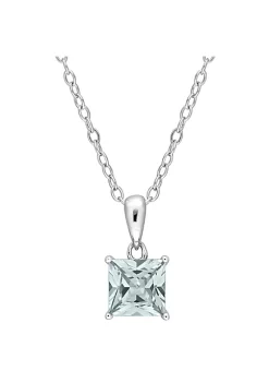 Cheap 🎁 1 ct. t.g.w. Synthetic Spinel (Aquamarine) Solitaire Pendant with Chain in Sterling Silver by Belk & Co. 🎁 -DealsBelk & Co. Store Belk 33513