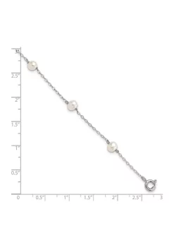 Wholesale ✔️ Sterling Silver Rhodium-plated 4-5mm White Semi Freshwater Cultured Pearl 5 Station Bracelet by Belk & Co. 🔥 -DealsBelk & Co. Store Belk 33523