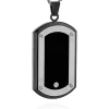 Best deal ❤️ Men's Stainless Steel Black Resin and Cubic Zirconia 🐶 Dog Tag Pendant by Belk & Co. 🔥