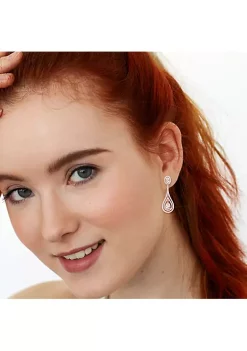 Wholesale 😍 2.8 CT TGW Oval and Pear Shape Morganite and 1 CT TW Diamond Halo Teardrop Earrings in 14k Rose Gold by Belk & Co. 🌟 -DealsBelk & Co. Store Belk 33548