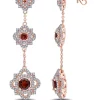 Wholesale ✨ 1.6 ct. t.w. Garnet and 7/8 ct. t.w. Diamond Quatrefoil Triple Drop Earrings in 14k Rose Gold by Belk & Co. ✔️