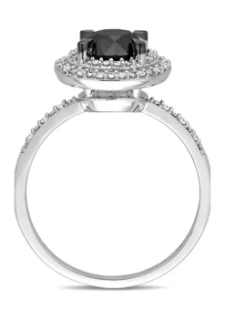 Best reviews of 😉 1.62 ct. t.w. Black and White Diamond Double Halo Engagement Ring in 14k White Gold by Belk & Co. ❤️ -DealsBelk & Co. Store Belk 33565