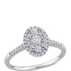 Coupon 🔔 1/2 ct. t.w. Diamond Composite Oval Shape Halo Engagement Ring in 10k White Gold by Belk & Co. 🎉