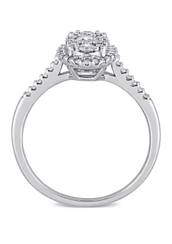 Coupon 🔔 1/2 ct. t.w. Diamond Composite Oval Shape Halo Engagement Ring in 10k White Gold by Belk & Co. 🎉 -DealsBelk & Co. Store Belk 33575