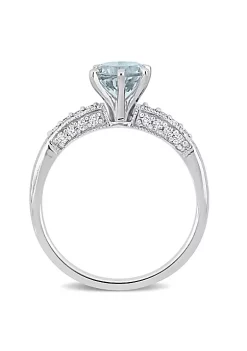 Top 10 🛒 3/4 ct. t.g.w. Aquamarine and 1/4 ct. t.w. Diamond Solitaire Ring in 10K White Gold by Belk & Co. 👍 -DealsBelk & Co. Store Belk 33581