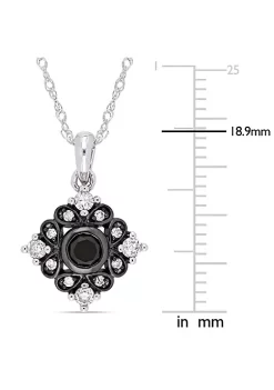 New ⭐ 2/5 ct. t.w. Black and White Diamond Bohemian Pendant With Chain in 10K White Gold by Belk & Co. 👍 -DealsBelk & Co. Store Belk 33586