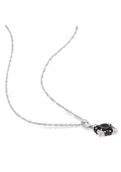 New ⭐ 2/5 ct. t.w. Black and White Diamond Bohemian Pendant With Chain in 10K White Gold by Belk & Co. 👍 -DealsBelk & Co. Store Belk 33587