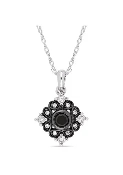 New ⭐ 2/5 ct. t.w. Black and White Diamond Bohemian Pendant With Chain in 10K White Gold by Belk & Co. 👍 -DealsBelk & Co. Store Belk 33588