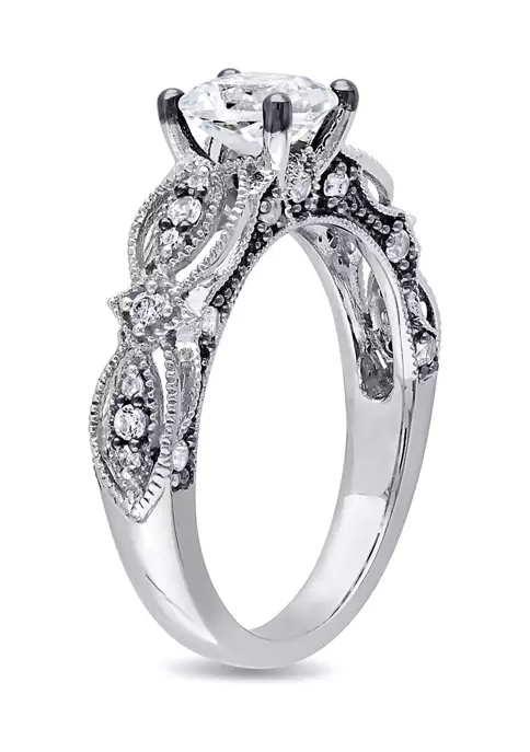 Cheapest 🥰 1.62 ct. t.w. Created White Sapphire and 1/10 ct. t.w. Diamond Accent Vintage Filigree Ring in 10K White Gold by Belk & Co. 🛒 2 Cheapest 🥰 1.62 ct. t.w. Created White Sapphire and 1/10 ct. t.w. Diamond Accent Vintage Filigree Ring in 10K White Gold by Belk & Co. 🛒 - Image 2