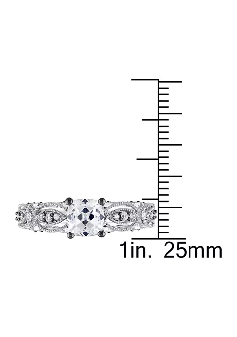 Cheapest 🥰 1.62 ct. t.w. Created White Sapphire and 1/10 ct. t.w. Diamond Accent Vintage Filigree Ring in 10K White Gold by Belk & Co. 🛒 4 Cheapest 🥰 1.62 ct. t.w. Created White Sapphire and 1/10 ct. t.w. Diamond Accent Vintage Filigree Ring in 10K White Gold by Belk & Co. 🛒 - Image 4