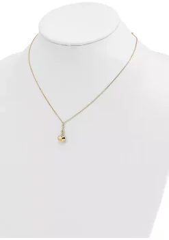 Deals 😀 Heart with Bead Necklace in 14K Yellow Gold by Belk & Co. ⌛ -DealsBelk & Co. Store Belk 33607